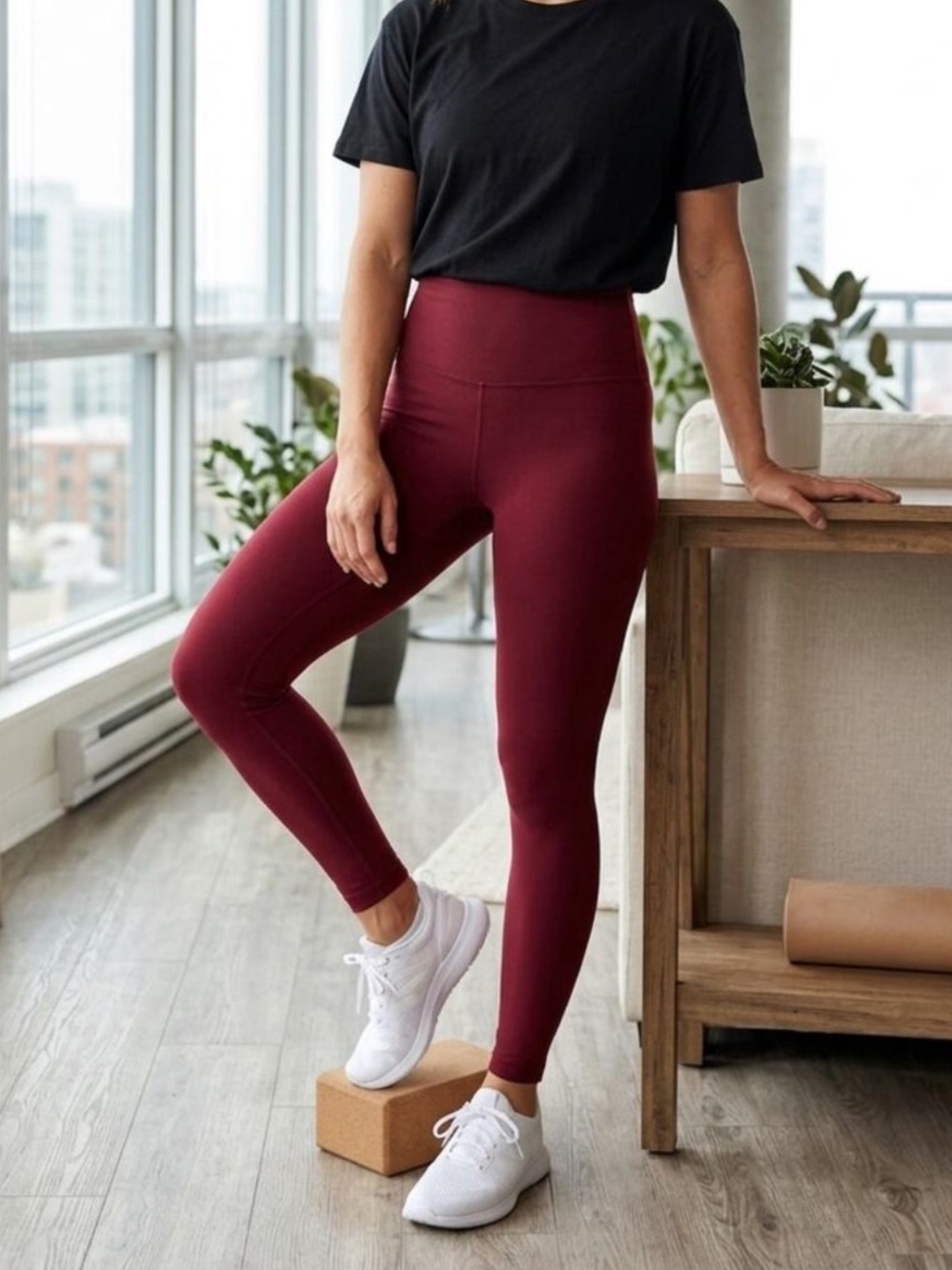 Beyond Yoga Spacedye High-Waist Leggings in Deep Wine